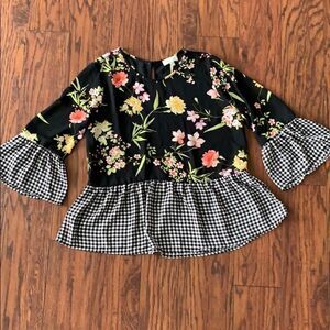 Chenault boho mixed media blouse. Medium
